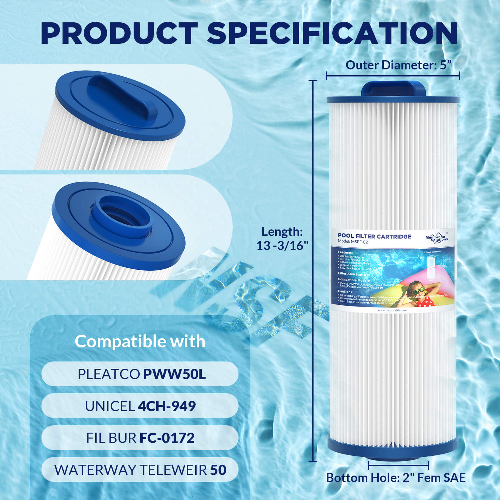 F2 Swimming Pool Filter Cartridge Replacement