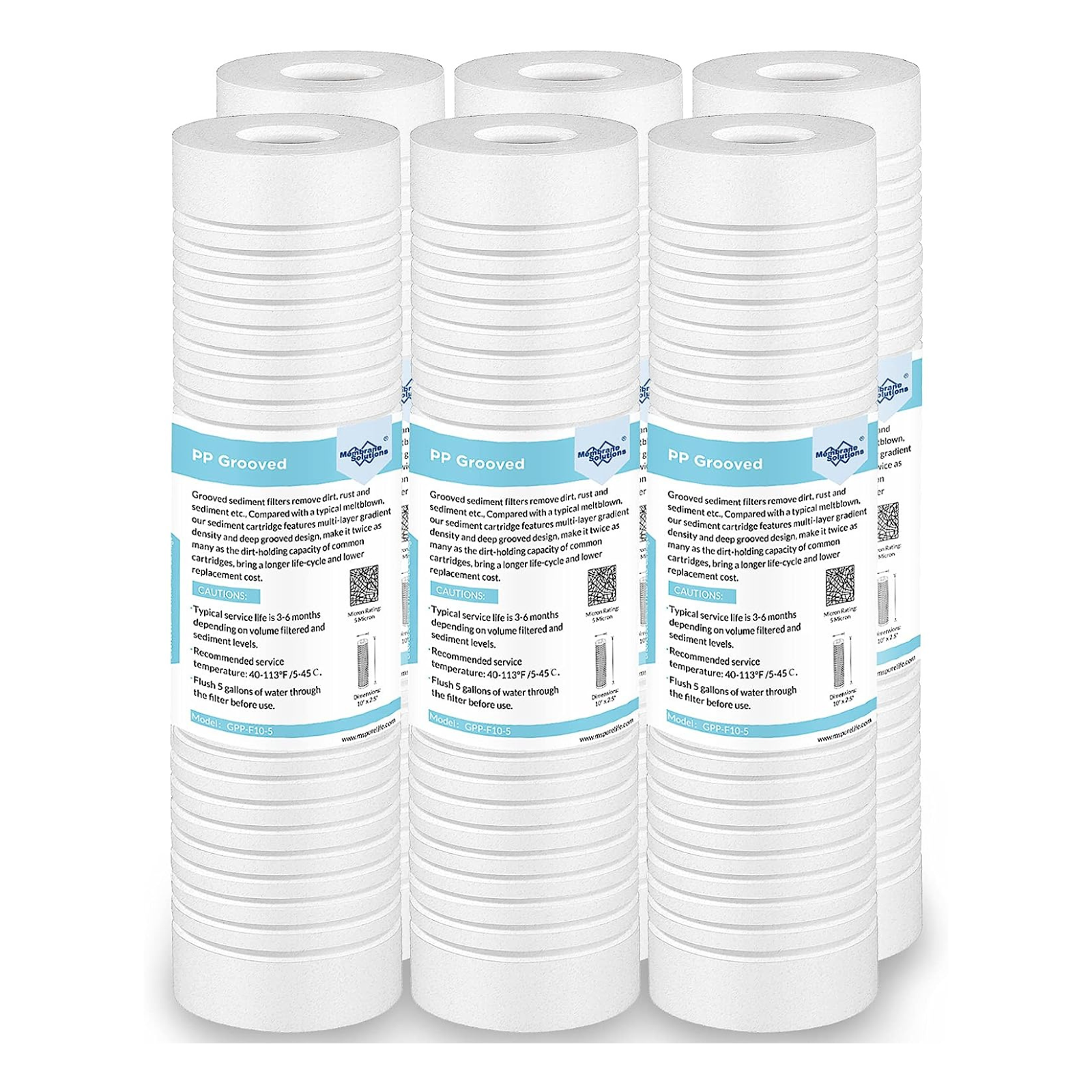 Grooved Sediment Water Filter Cartridge 10"x2.5"