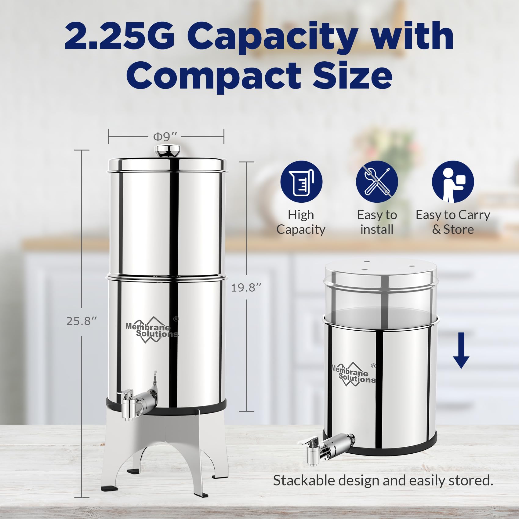 U3 Gravity-fed Water Filter Replacement Compatible for Black Berkey