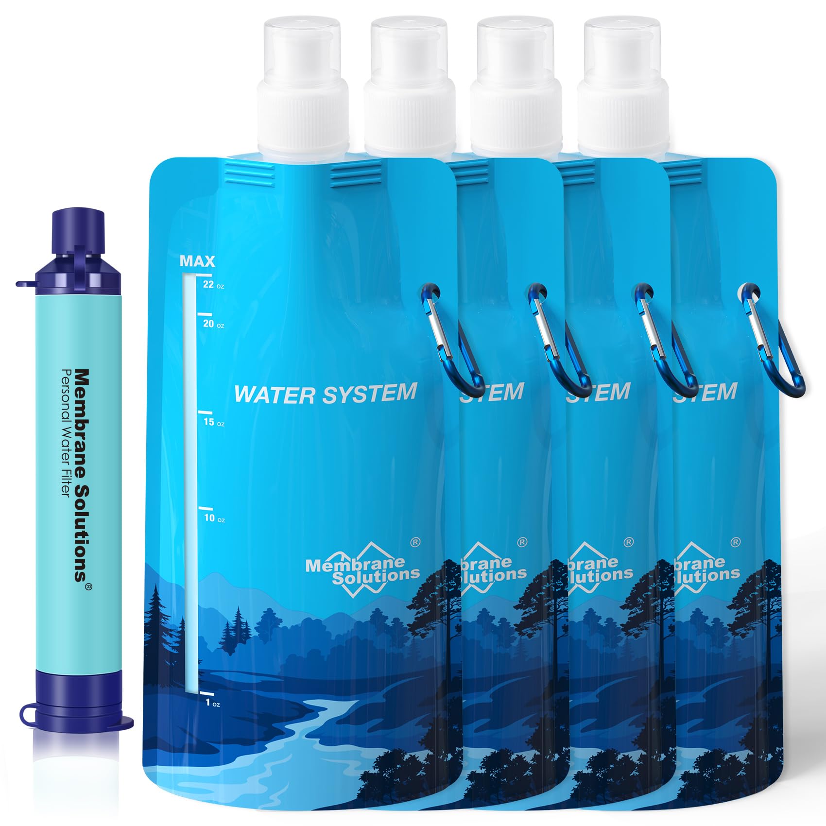 Squeeze Water Filtration Kit For Hiking Camping Travel