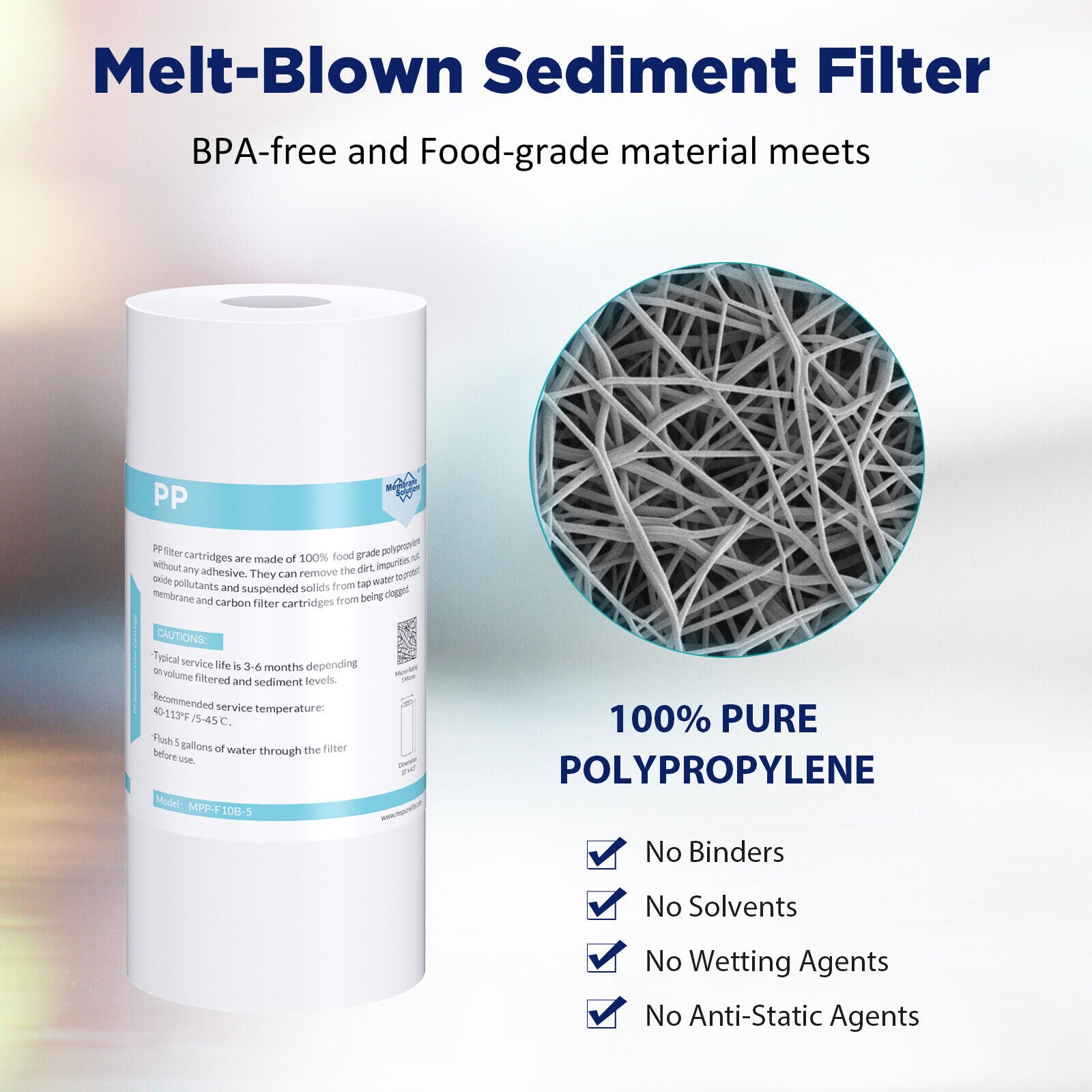 PP Sediment Water Filter Replacement Whole House 10" x 4.5"