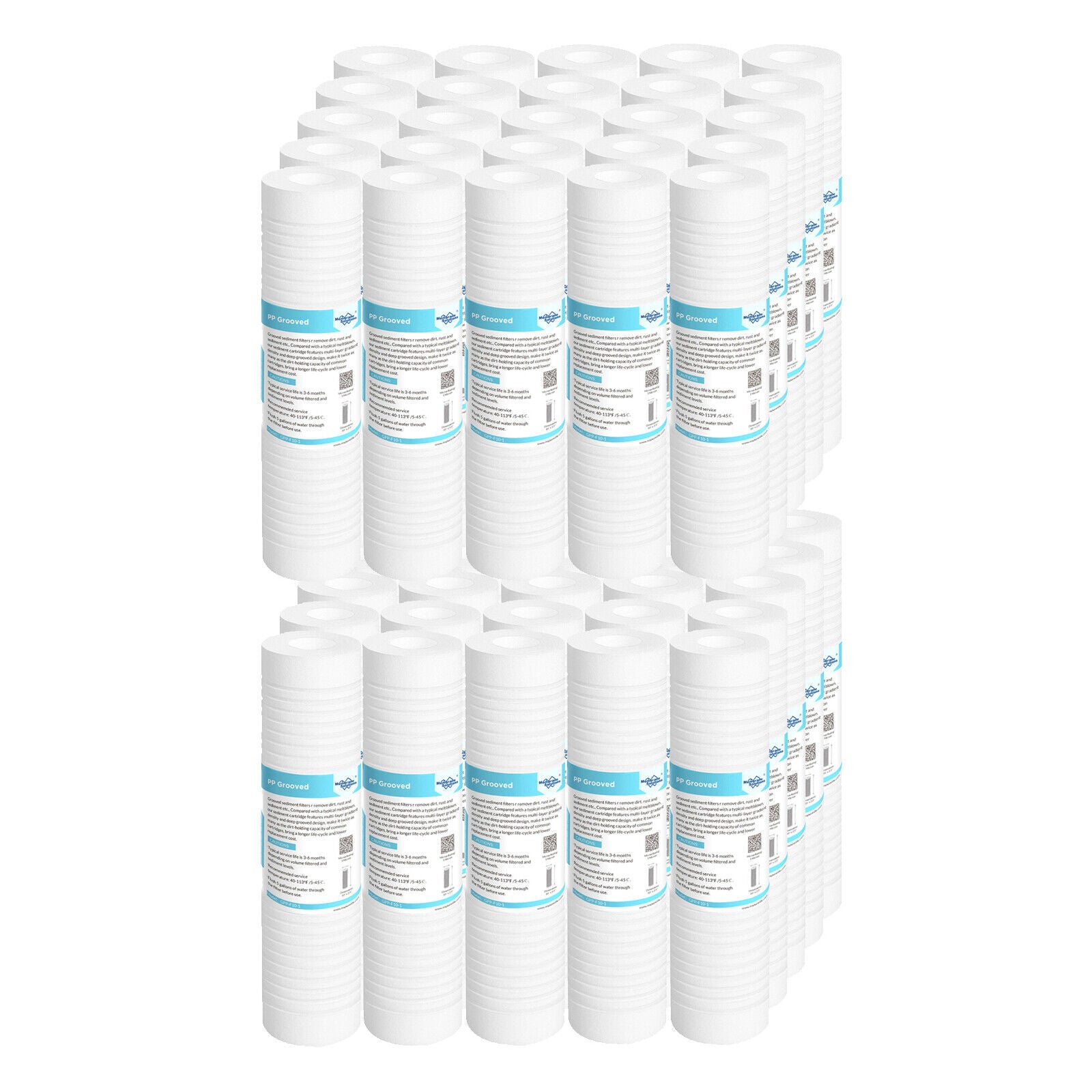 PP Grooved Water Sediment Filter Cartridge Replacement 0.5/1/5 Micron 10"x2.5"