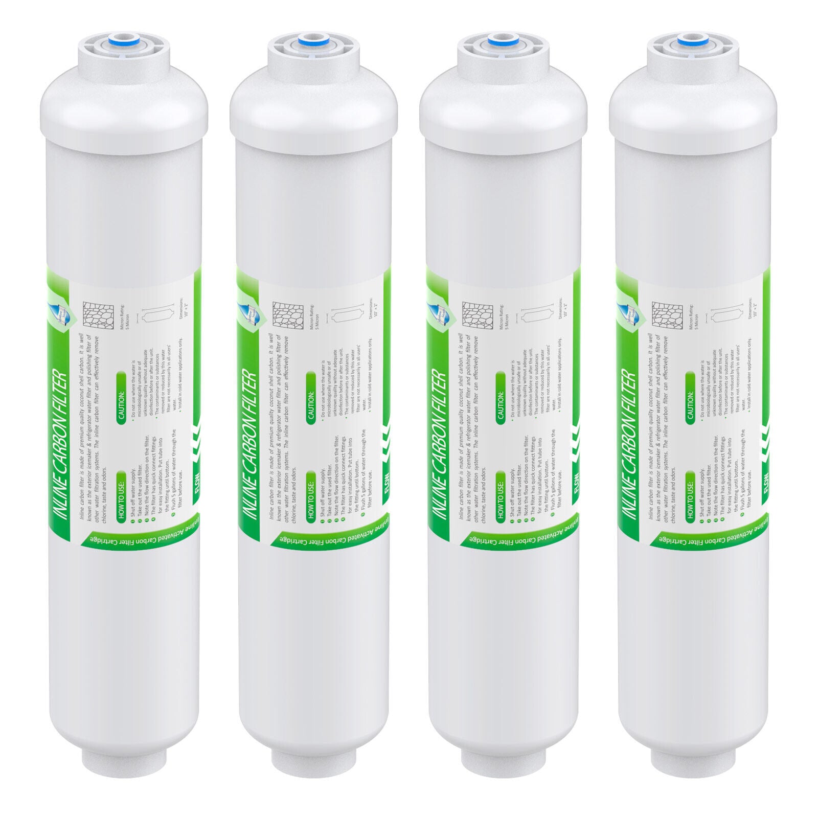 T33 Inline Post Carbon Polishing Water Filter 1/4" Quick Connect