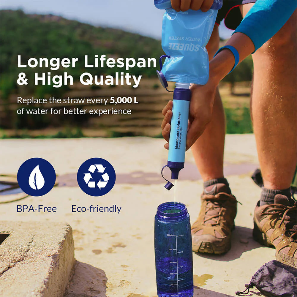 Squeeze Water Filtration Kit For Hiking Camping Travel